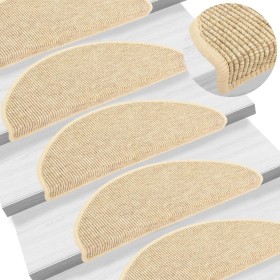 Alfombrilla autoadhesiva escalera sisal 15 uds beige 65x21x4 cm by , Stair mats - Ref: Foro24-326903, Price: 116,26 €, Discou...