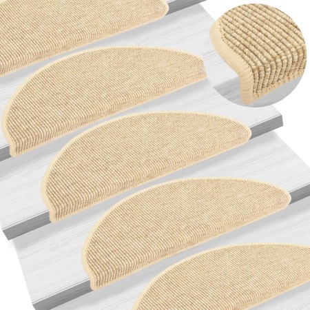 Alfombrilla autoadhesiva escalera sisal 15 uds beige 65x21x4 cm by , Stair mats - Ref: Foro24-326903, Price: 116,26 €, Discou...
