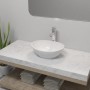 Lavabo de baño con grifo mezclador cerámica ovalado blanco | Foro24.es | Tu tienda online para hogar, jardín y más Foro24.es