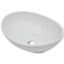 Lavabo de baño con grifo mezclador cerámica ovalado blanco | Foro24.es | Tu tienda online para hogar, jardín y más Foro24.es
