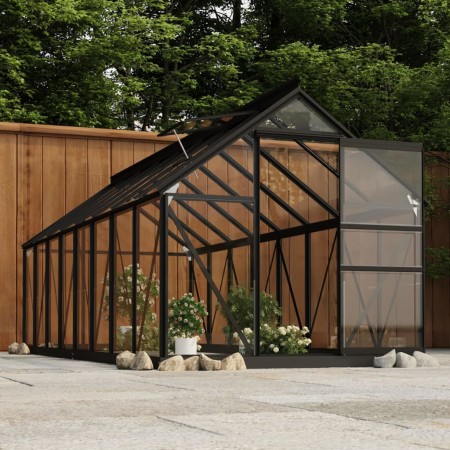 Invernadero de vidrio gris antracita aluminio 155x395,5x191cm von , Gewächshäuser - Ref: Foro24-3082336, Preis: 762,89 €, Rab...