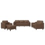 Juego de sofás con cojines 4 piezas tela marrón by , Sofas - Ref: Foro24-3201797, Price: 742,93 €, Discount: %