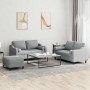 Juego de sofás con cojines 3 piezas tela gris claro by , Sofas - Ref: Foro24-3201826, Price: 511,06 €, Discount: %