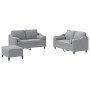 Juego de sofás con cojines 3 piezas tela gris claro by , Sofas - Ref: Foro24-3201826, Price: 511,06 €, Discount: %
