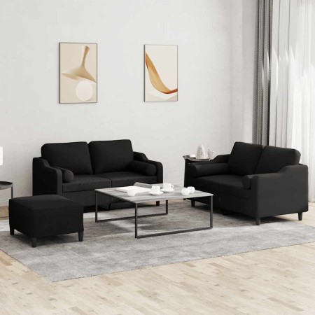 Juego de sofás con cojines 3 piezas tela negro von , Sofas - Ref: Foro24-3201830, Preis: 505,40 €, Rabatt: %