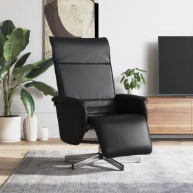 Sillón reclinable con reposapiés cuero sintético negro de , Sillones - Ref: Foro24-356645, Precio: 190,30 €, Descuento: -5%%