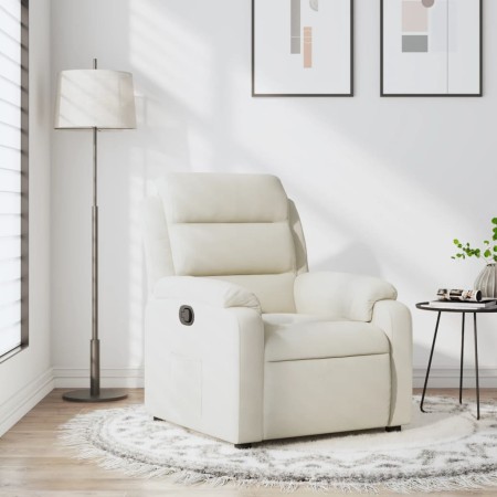 Sillón reclinable terciopelo blanco crema by , Armchairs - Ref: Foro24-373509, Price: 242,10 €, Discount: %