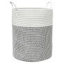 Cesta de almacenaje algodón gris y blanco Ø38x46 cm de , Cestas - Ref: Foro24-358481, Precio: 32,72 €, Descuento: %