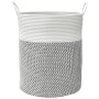 Cesta de almacenaje algodón gris y blanco Ø38x46 cm de , Cestas - Ref: Foro24-358481, Precio: 32,72 €, Descuento: %