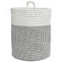 Cesta de almacenaje algodón gris y blanco Ø38x46 cm de , Cestas - Ref: Foro24-358481, Precio: 32,72 €, Descuento: %