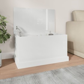 Baúl almacenaje madera contrachapada blanco brillo 70x40x38 cm de , Baúles de almacenamiento - Ref: Foro24-816506, Precio: 72...