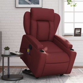Sillón reclinable de masaje de pie cuero artificial rojo tinto von , Sessel - Ref: Foro24-3204555, Preis: 293,78 €, Rabatt: %