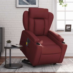 Sillón de masaje elevable eléctrico cuero artificial rojo tinto de , Sillones - Ref: Foro24-3204569, Precio: 336,74 €, Descue...