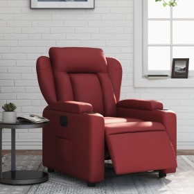 Sillón reclinable eléctrico de cuero sintético rojo tinto by , Armchairs - Ref: Foro24-3204534, Price: 265,91 €, Discount: %