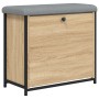 Banco zapatero con cajón abatible roble Sonoma 62x32x56 cm by , Benches for halls and storage - Ref: Foro24-835118, Price: 73...