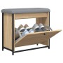 Banco zapatero con cajón abatible roble Sonoma 62x32x56 cm by , Benches for halls and storage - Ref: Foro24-835118, Price: 73...