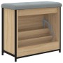 Banco zapatero con cajón abatible roble Sonoma 62x32x56 cm by , Benches for halls and storage - Ref: Foro24-835118, Price: 73...