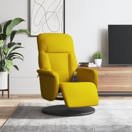 Sillón reclinable masaje con reposapiés terciopelo amarillo by , Armchairs - Ref: Foro24-356698, Price: 199,50 €, Discount: %