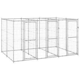 Perrera de exterior de acero galvanizado 7,26 m² de vidaXL, Casetas y cercados para perros - Ref: Foro24-3082283, Precio: 460...