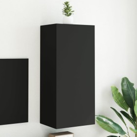 Mueble de TV de pared madera de ingeniería negro