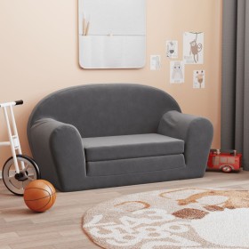 Sofá cama de niños 2 plazas felpa suave gris antracita by , Baby and Toddler Furniture - Ref: Foro24-357000, Price: 62,22 €, ...