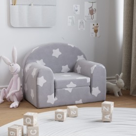 Sofá cama de niños felpa suave gris claro con estrellas von , Baby- und Kleinkindmöbel - Ref: Foro24-357016, Preis: 41,66 €, ...