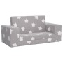 Sofá de niños de 2 plazas felpa suave gris claro con estrellas by , Baby and Toddler Furniture - Ref: Foro24-357028, Price: 5...
