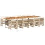Set comedor de jardín con cojines 13 pzas ratán sintético beige by , Garden sets - Ref: Foro24-3210952, Price: 923,17 €, Disc...