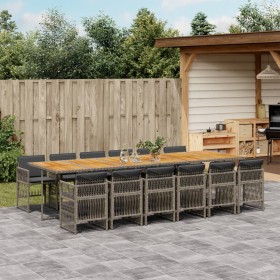 Set comedor de jardín con cojines 13 pzas ratán sintético gris by , Garden sets - Ref: Foro24-3210950, Price: 895,17 €, Disco...