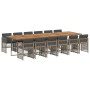 Set comedor de jardín con cojines 13 pzas ratán sintético gris by , Garden sets - Ref: Foro24-3210950, Price: 895,17 €, Disco...