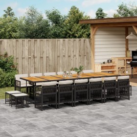 Set de muebles jardín 17 pzas con cojines ratán sintético negro von , Gartensets - Ref: Foro24-3211011, Preis: 1,00 €, Rabatt: %
