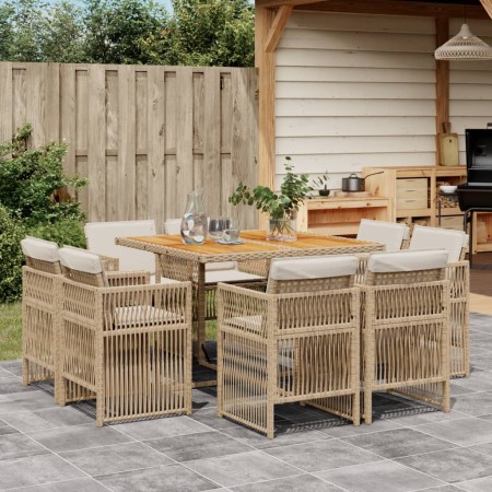 Set comedor de jardín 9 pzas con cojines ratán sintético beige von , Gartensets - Ref: Foro24-3211024, Preis: 544,63 €, Rabat...