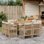 Set comedor de jardín 9 pzas con cojines ratán sintético beige von , Gartensets - Ref: Foro24-3211024, Preis: 544,63 €, Rabat...
