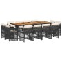 Set comedor de jardín con cojines 13 pzas ratán sintético negro by , Garden sets - Ref: Foro24-3211047, Price: 770,35 €, Disc...