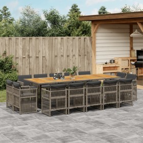 Comprar Set comedor de jardín con cojines 15 pzas