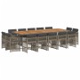 Set comedor de jardín con cojines 15 pzas ratán sintético gris | Foro24.es | Tu tienda online para hogar, jardín y más Foro24.es