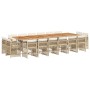 Set comedor de jardín 17 pzas con cojines ratán sintético beige von , Gartensets - Ref: Foro24-3211072, Preis: 1,00 €, Rabatt: %