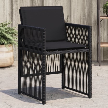 Sillas de jardín con cojines 4 unidades ratán sintético negro by , Garden chairs - Ref: Foro24-364967, Price: 168,49 €, Disco...