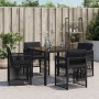 Sillas de jardín con cojines 4 unidades ratán sintético negro by , Garden chairs - Ref: Foro24-364967, Price: 168,49 €, Disco...