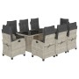 Set comedor de jardín 9 pzas cojines ratán sintético gris claro by , Garden sets - Ref: Foro24-3212700, Price: 1,00 €, Discou...