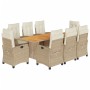 Set comedor de jardín 9 pzas con cojines ratán sintético beige von , Gartensets - Ref: Foro24-3212714, Preis: 1,00 €, Rabatt: %