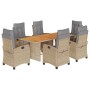 Set comedor de jardín 7 pzas con cojines ratán sintético beige von , Gartensets - Ref: Foro24-3212716, Preis: 903,49 €, Rabat...