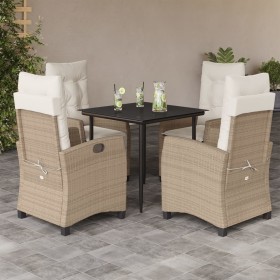 Set comedor de jardín 5 pzas con cojines ratán sintético beige de , Conjuntos de jardín - Ref: Foro24-3212804, Precio: 617,79...
