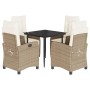 Set comedor de jardín 5 pzas con cojines ratán sintético beige de , Conjuntos de jardín - Ref: Foro24-3212804, Precio: 617,79...