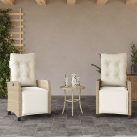 Sillones reclinables jardín con reposapiés 2 uds ratán PE beige von , Gartenstühle - Ref: Foro24-365244, Preis: 247,93 €, Rab...