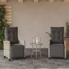 Sillón reclinable jardín y reposapiés 2 uds ratán PE gris claro by , Garden chairs - Ref: Foro24-365246, Price: 257,56 €, Dis...