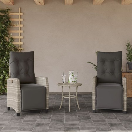 Sillón reclinable jardín y reposapiés 2 uds ratán PE gris claro von , Gartenstühle - Ref: Foro24-365246, Preis: 284,43 €, Rab...