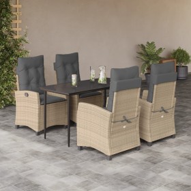 Set comedor de jardín 5 pzas con cojines ratán sintético beige von , Gartensets - Ref: Foro24-3212825, Preis: 590,53 €, Rabat...