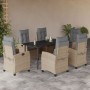 Set comedor de jardín 7 pzas con cojines ratán sintético beige | Foro24.es | Tu tienda online para hogar, jardín y más Foro24.es