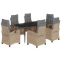 Set comedor de jardín 7 pzas con cojines ratán sintético beige | Foro24.es | Tu tienda online para hogar, jardín y más Foro24.es